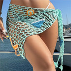 Women's Mesh Cutout Bathing Suit Cover Up Sexy Knit Beach Dress