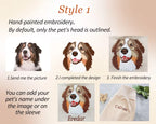 Women's Custom Dog Portrait Embroidered Sweatshirt Pullover