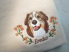 Women's Custom Dog Portrait Embroidered Sweatshirt Pullover