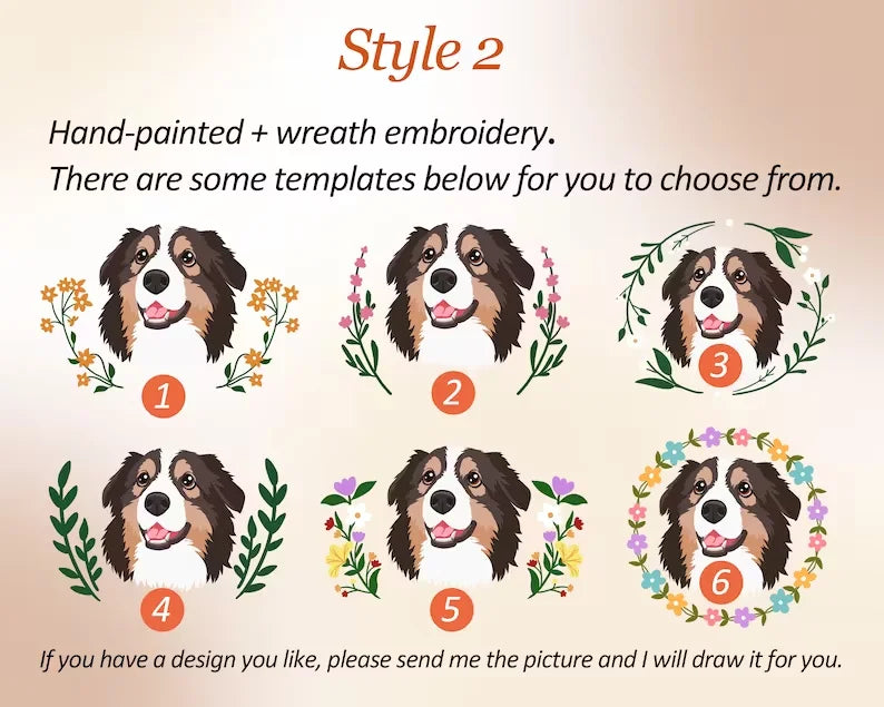 Women's Custom Dog Portrait Embroidered Sweatshirt Pullover