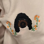 Women's Custom Dog Portrait Embroidered Sweatshirt Pullover