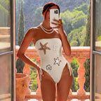 Women's 2 Piece Crochet One Piece Swimsuit Sexy Bikini Set Bathing Suit