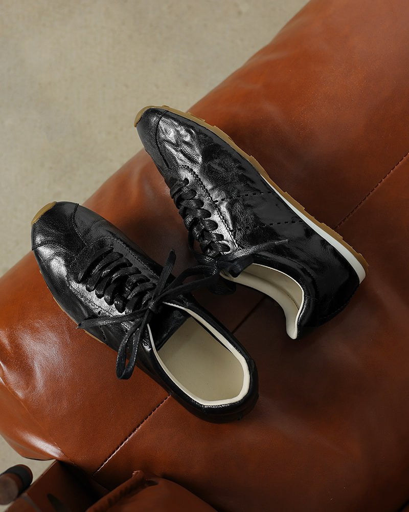 Contrast Nappa Leather Lightweight Sole Sneaker