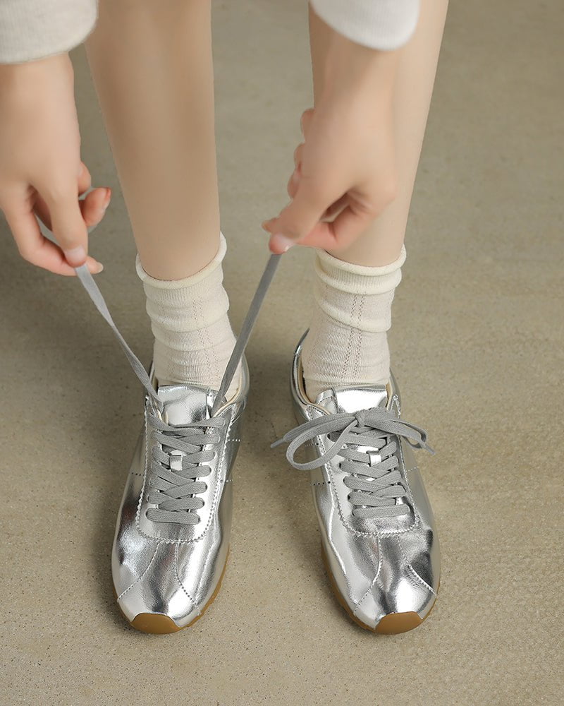 Contrast Nappa Leather Lightweight Sole Sneaker