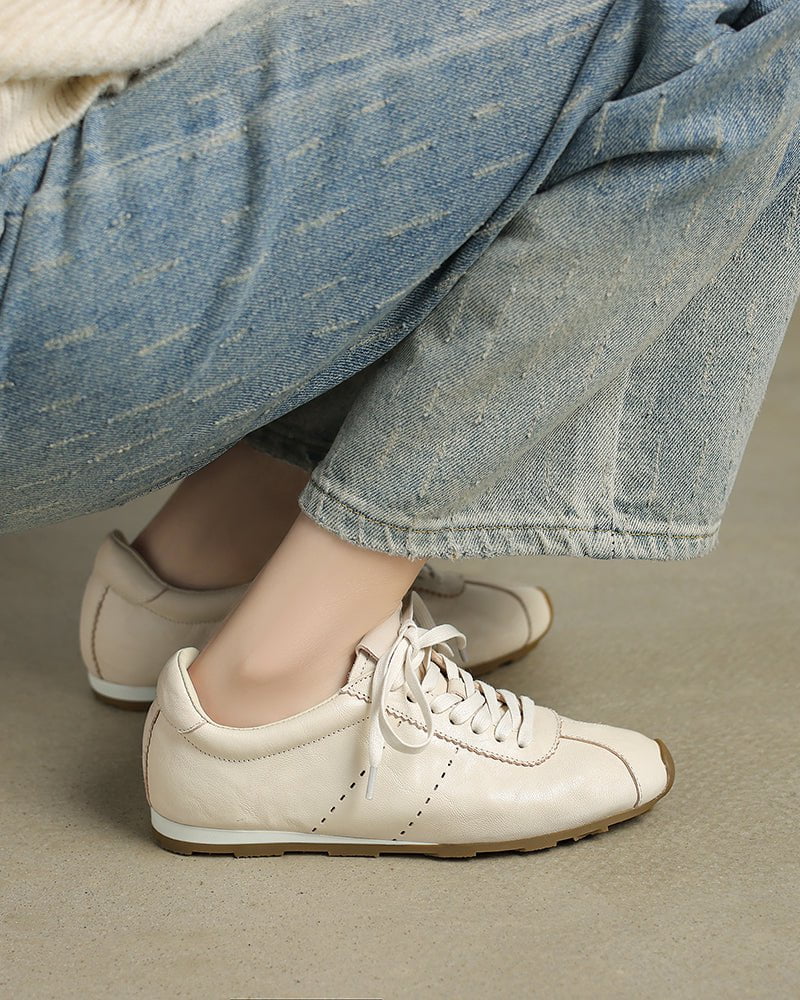 Contrast Nappa Leather Lightweight Sole Sneaker