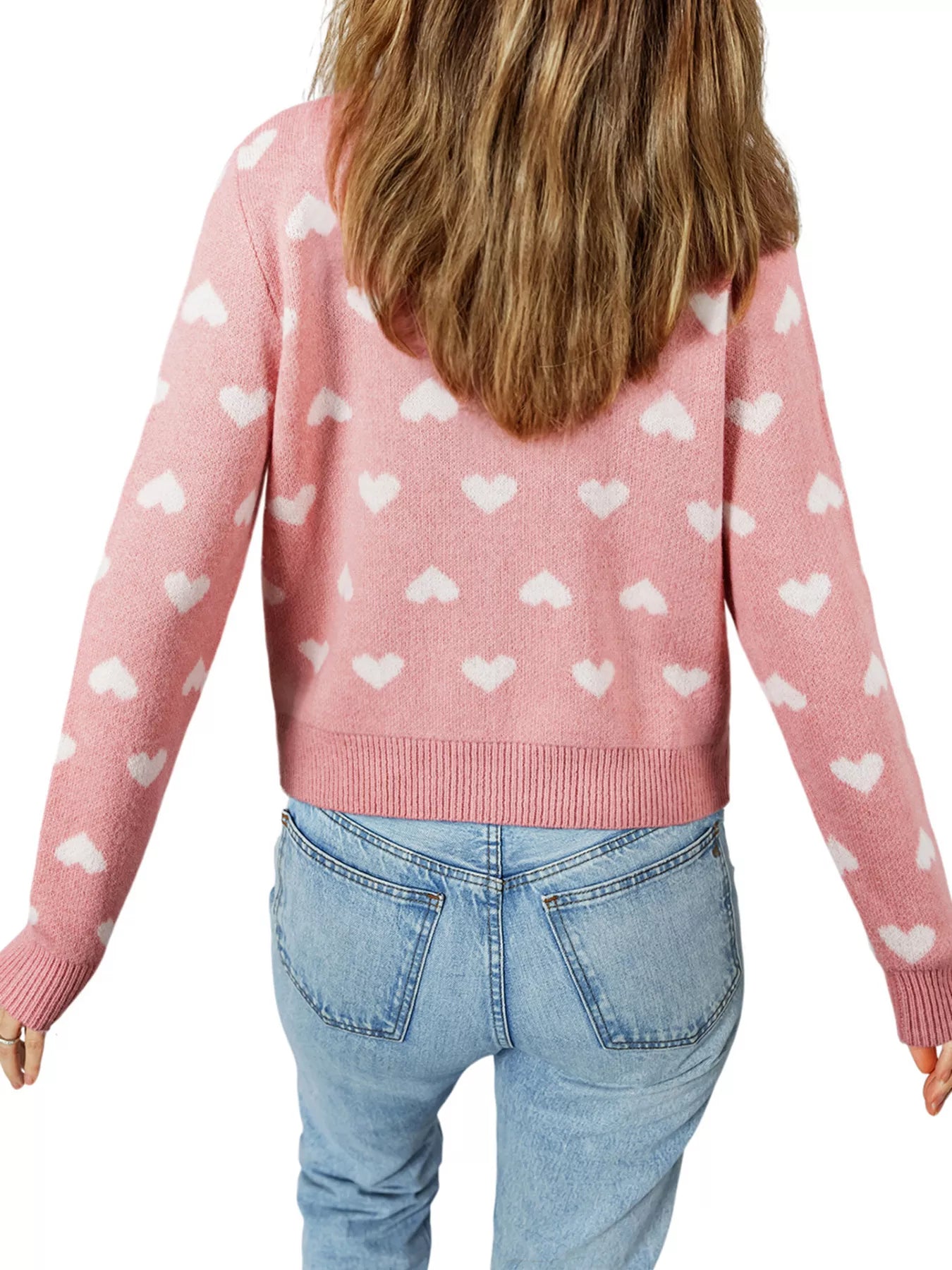 Button Down Heart Pattern Cardigan Secondary image
