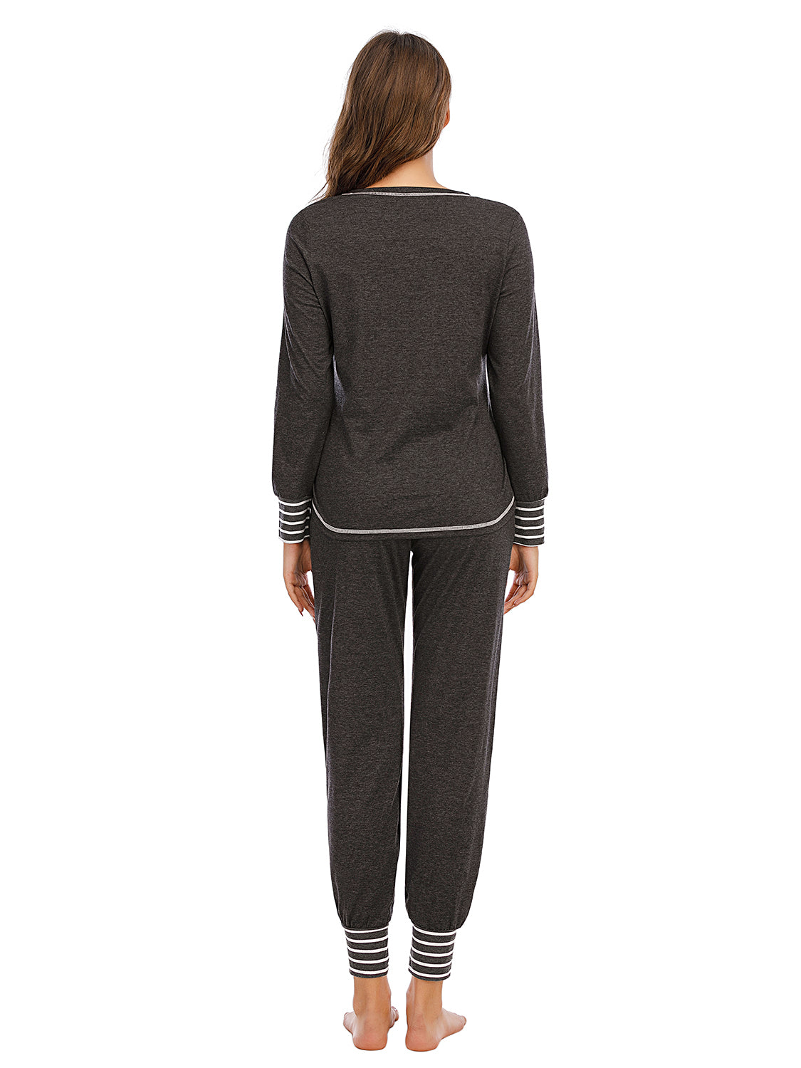 Round Neck Top and Pants Lounge Set Secondary image