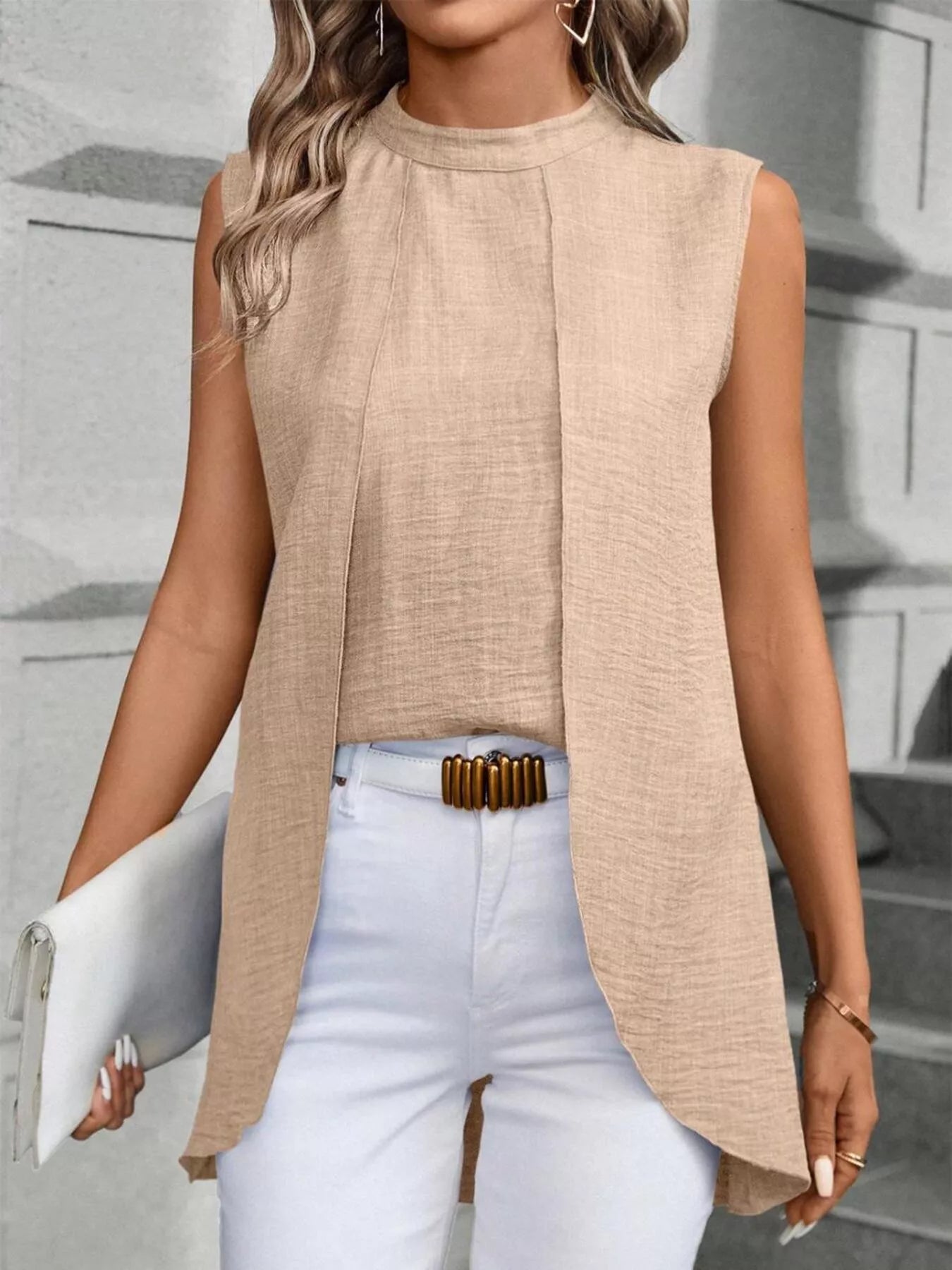 Mock Neck Sleeveless Top Secondary image