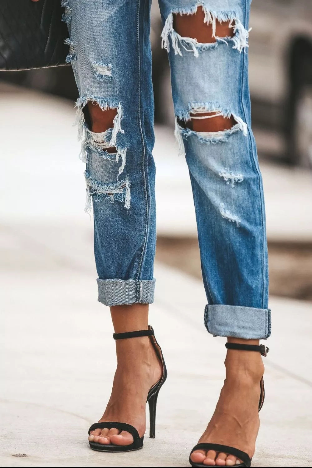 Distressed Straight Leg Jeans Secondary image