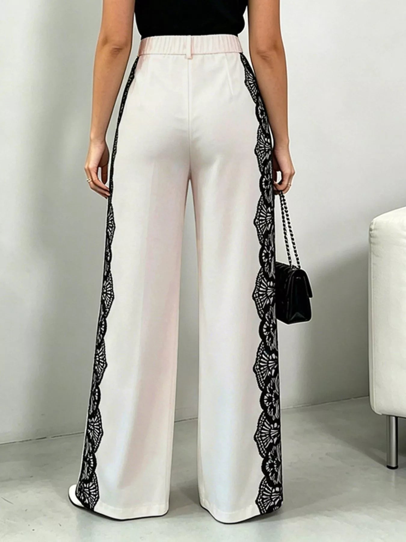 Lace Detail Wide Leg Pants Secondary image