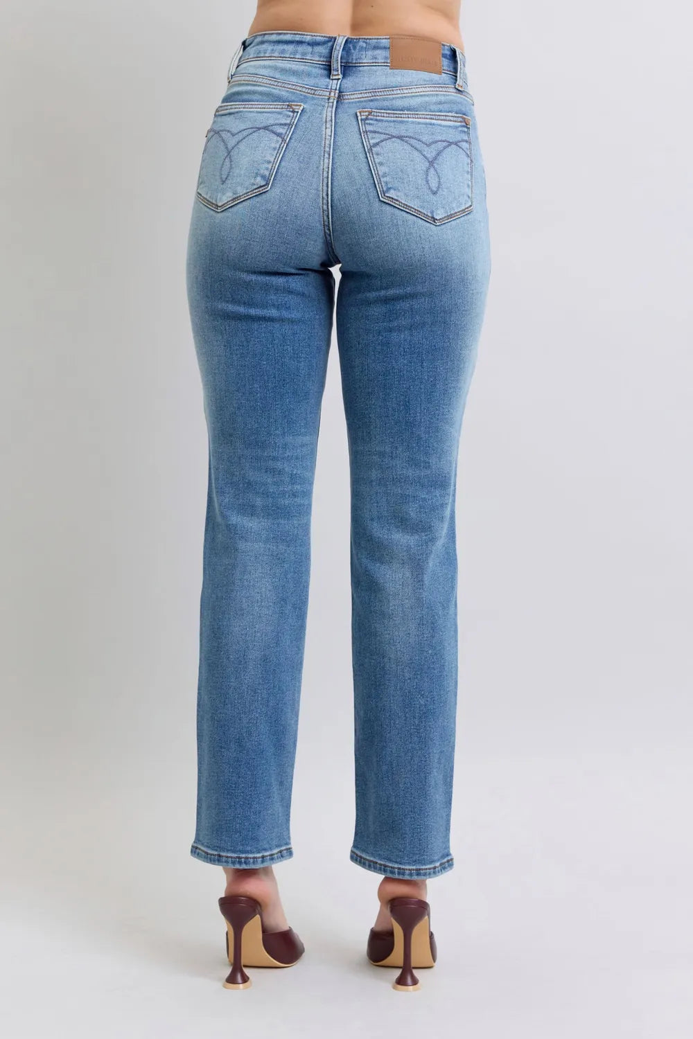 Judy Blue Full Size Run Vintage Wash Thermal Straight Jeans Secondary image