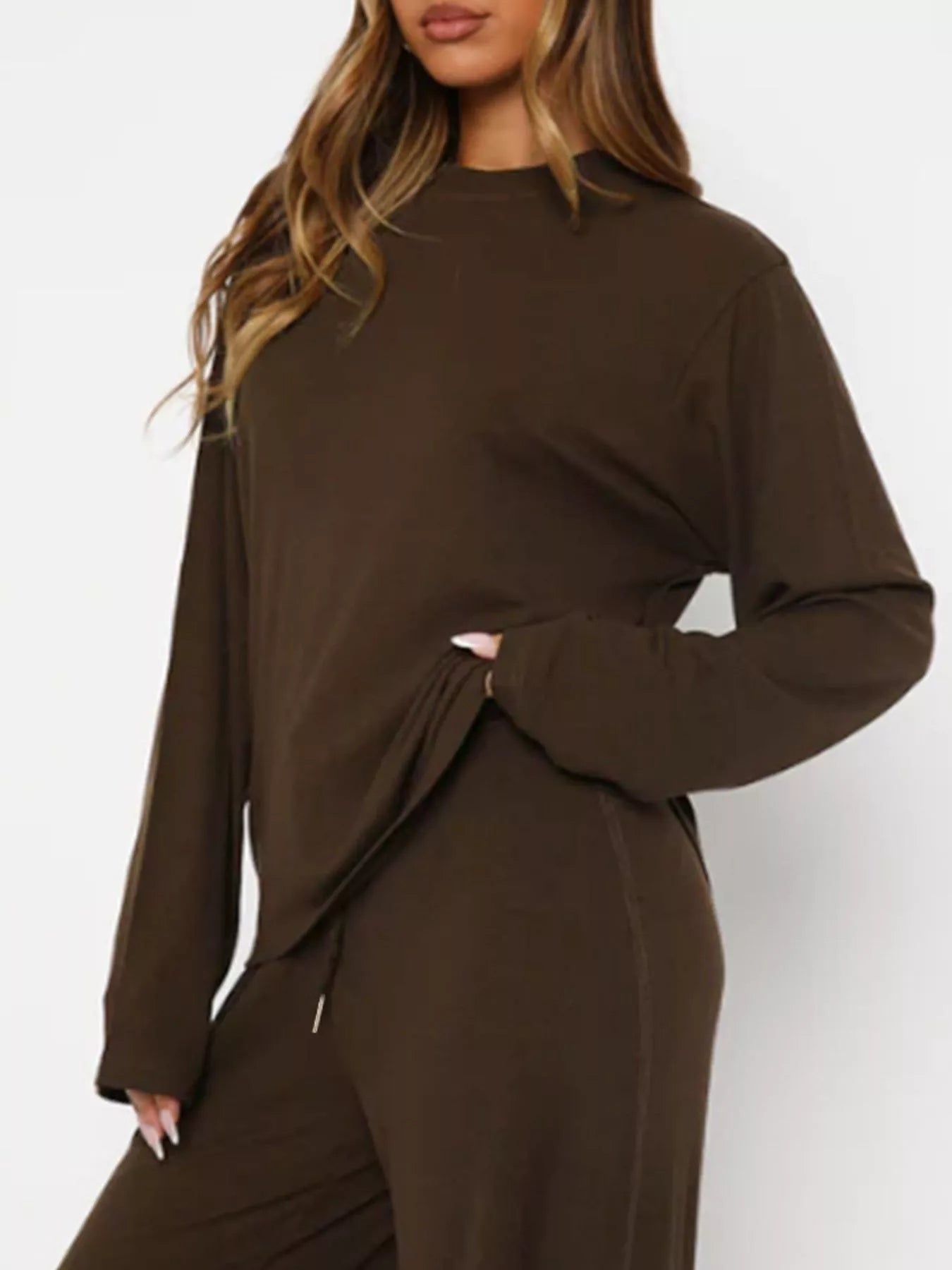 Relaxed Fit Long Sleeve Top and Pants Set Secondary image