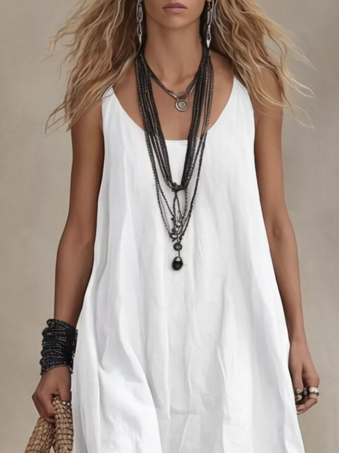 Full Size Scoop Neck Sleeveless Maxi Dress Plus Size Secondary image