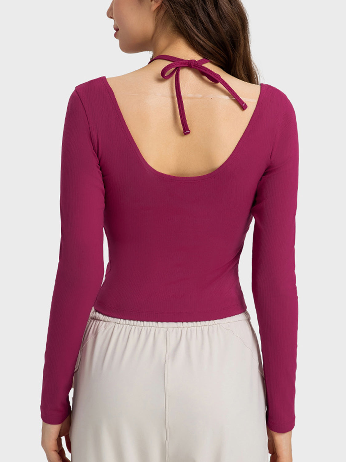 Millennia Halter Neck Long Sleeve Sporty Top Secondary image