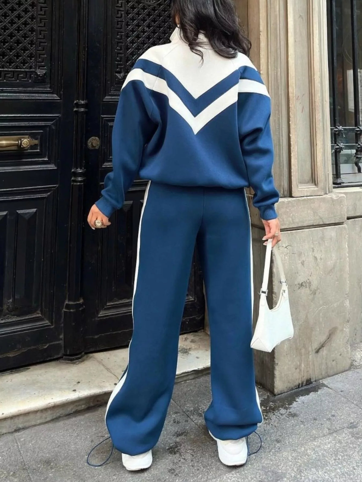 Color Block Zip-Up Outerwear and Pants Set - photo 16
