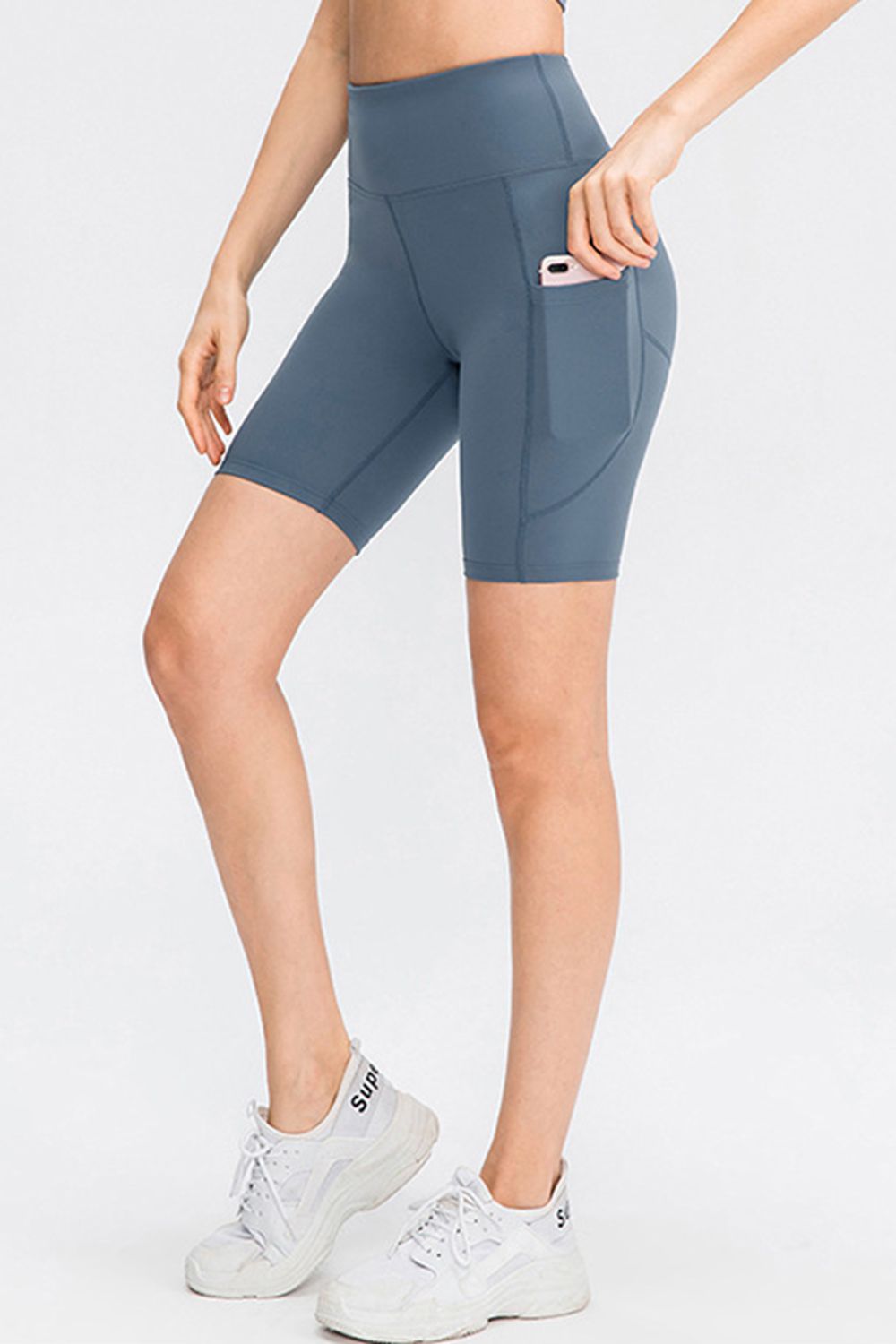 Wide Waistband Sports Shorts with Pockets Secondary image