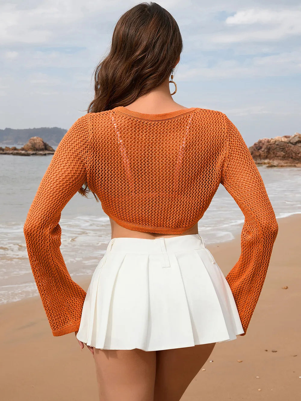 Openwork Long Sleeve Cover-Up Secondary image