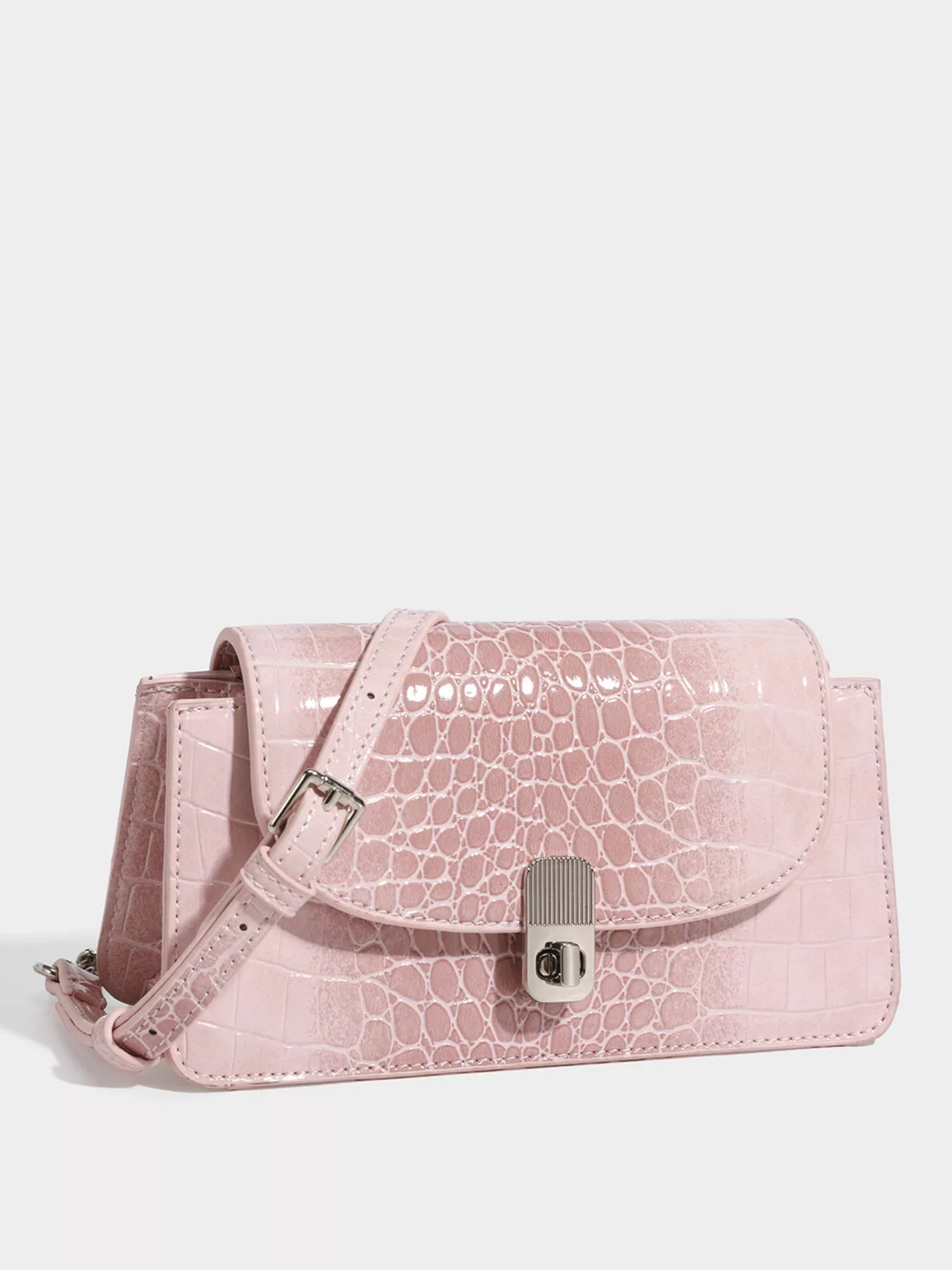 Crocodile Embossed Flap Crossbody Bag Secondary image
