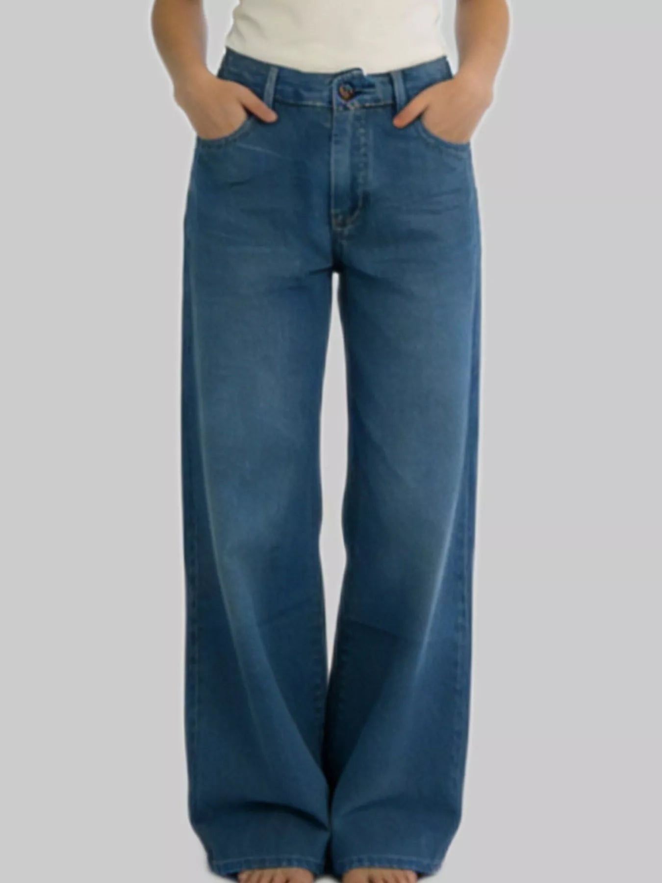 Wide Leg Washed Jeans Secondary image