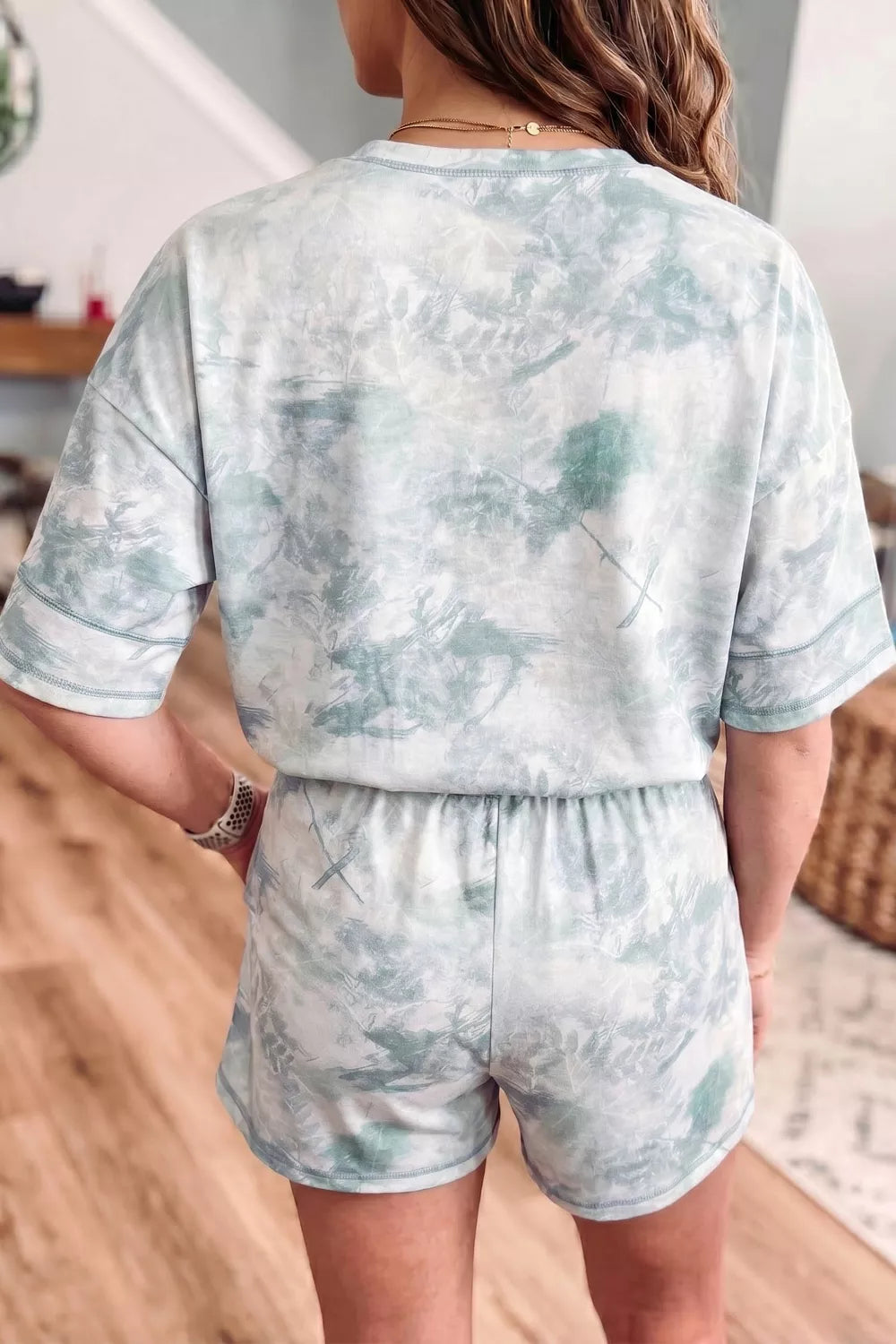 Tie-Dye Top and Drawstring Shorts Set Secondary image