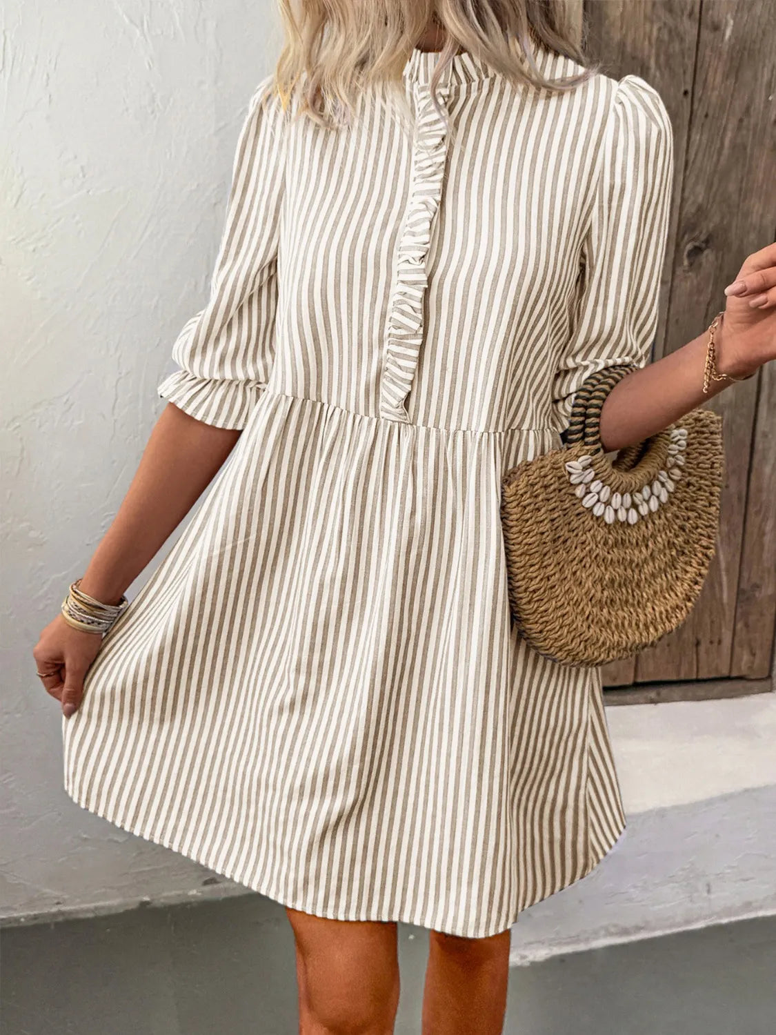 Striped Half Sleeve Dress Secondary image