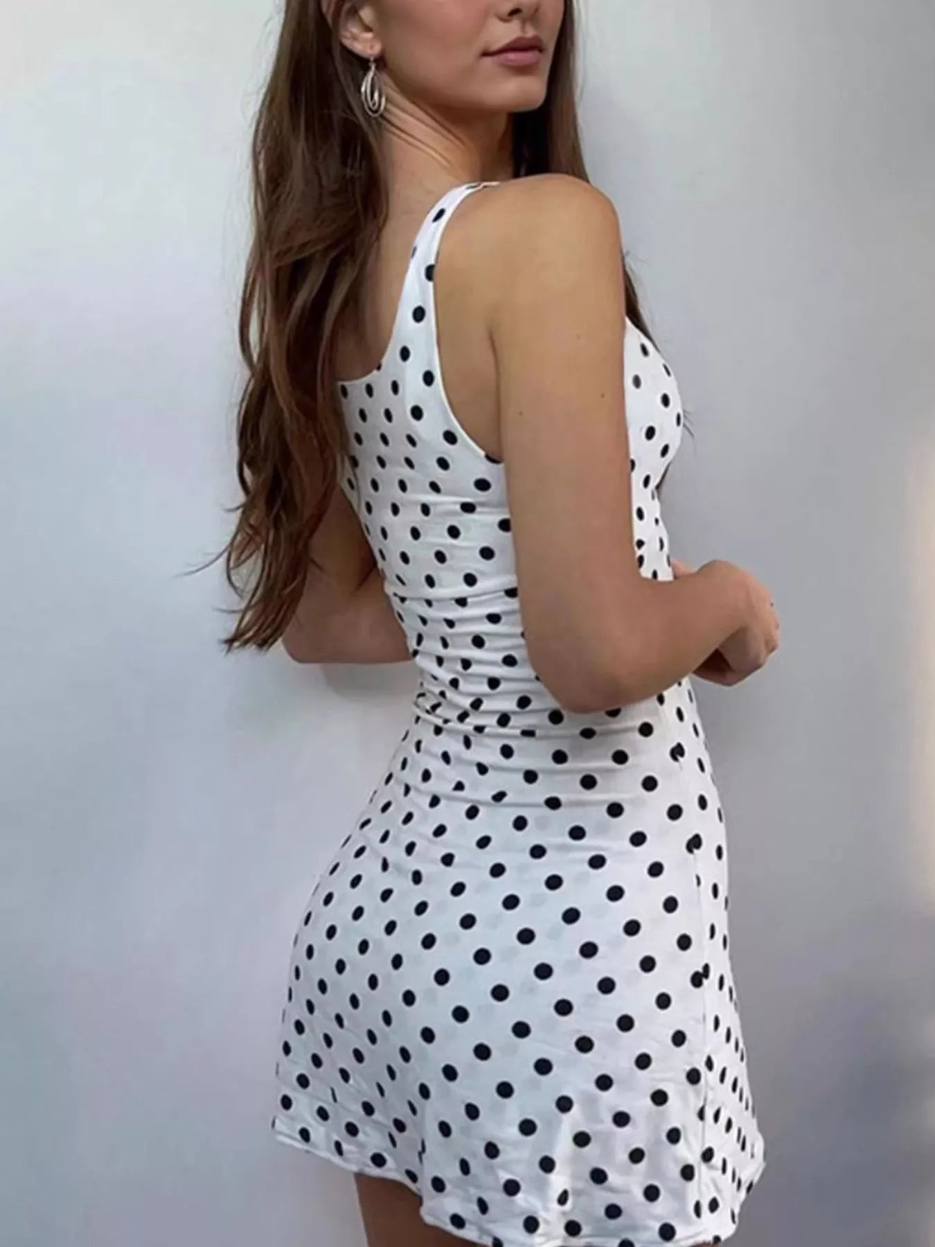 Polka Dot Tie-Front Mini Dress Secondary image