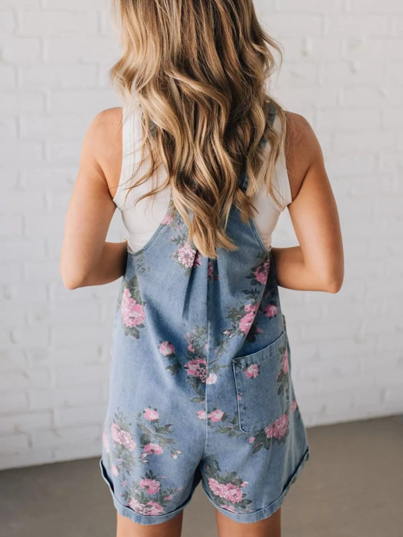 Floral Print Denim Overalls Secondary image