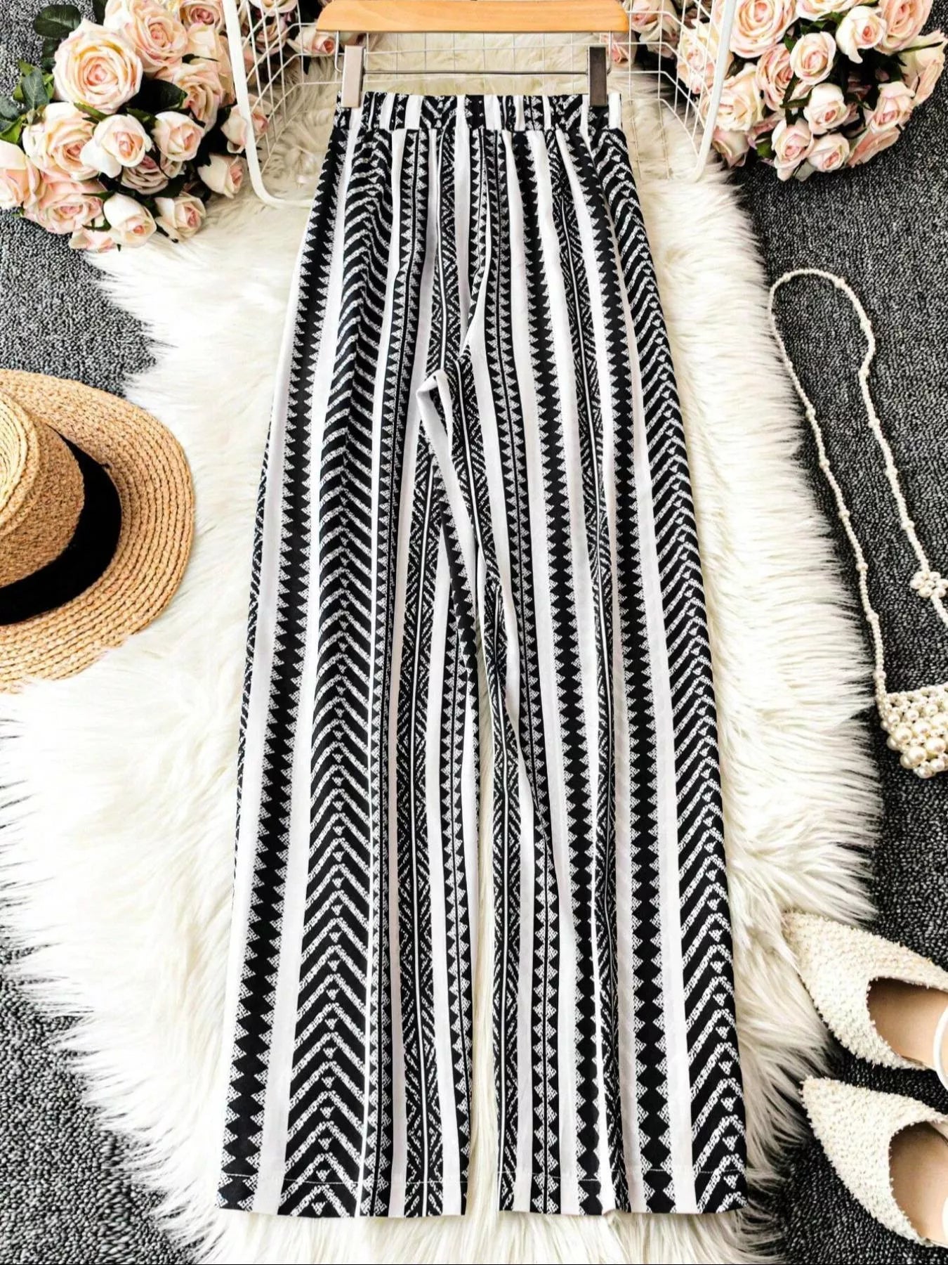 Boho Print Wide Leg Pants Secondary image
