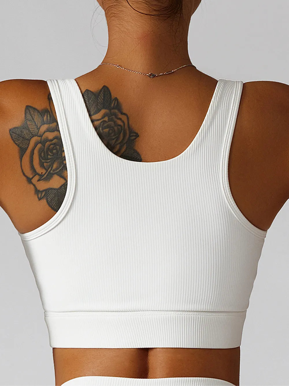 Basic Bae Ribbed Square Neck Cropped Active Tank Secondary image