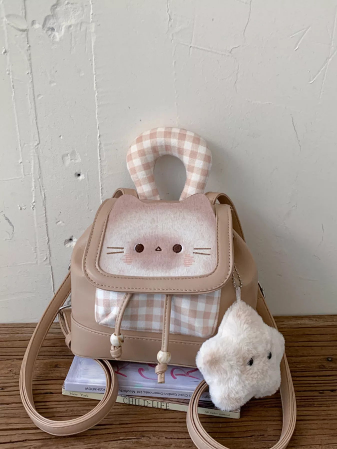 Cat Plaid Backpack Bag Secondary image