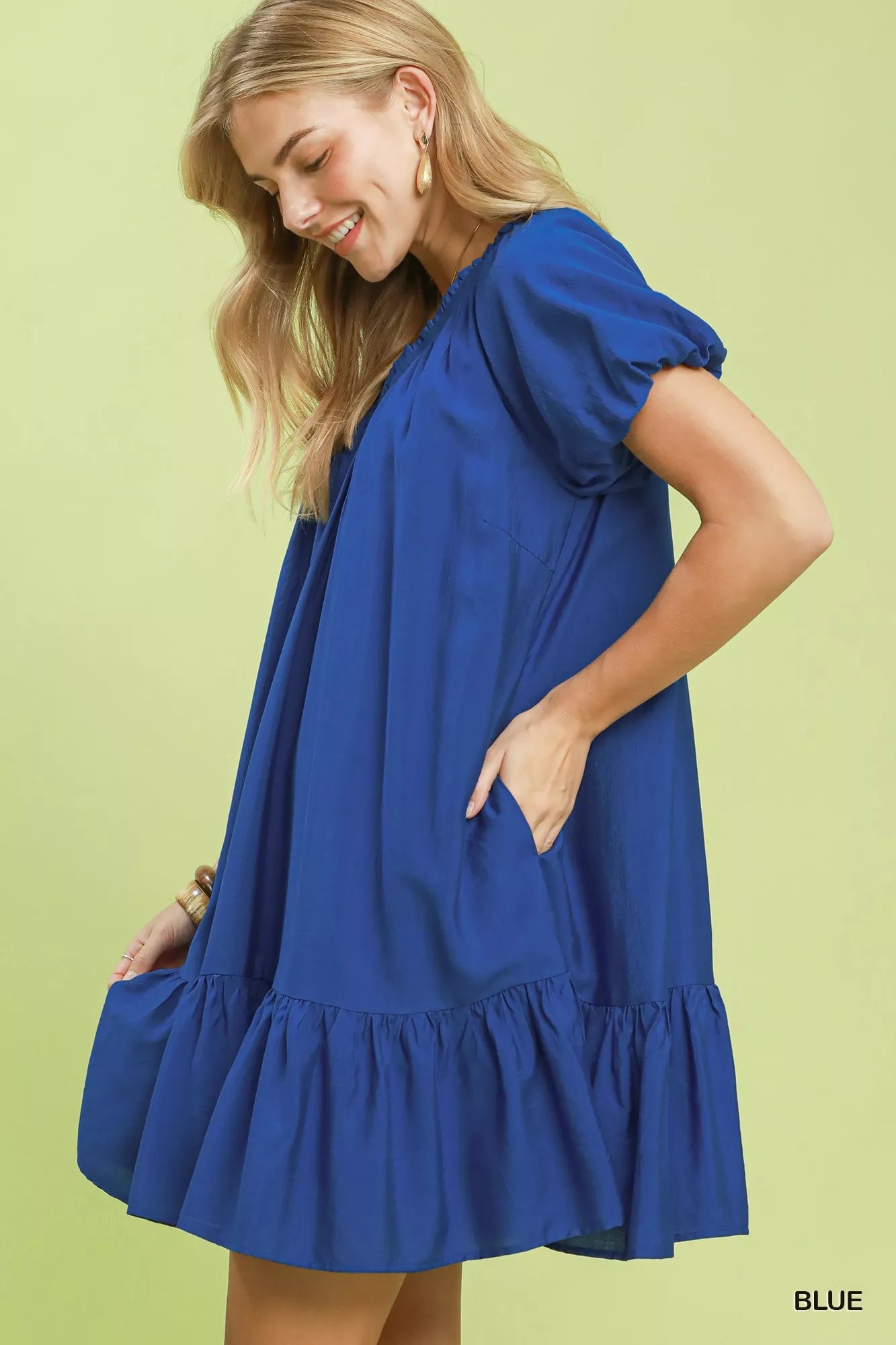 Umgee Ruffle Hem Shift Mini Dress Secondary image