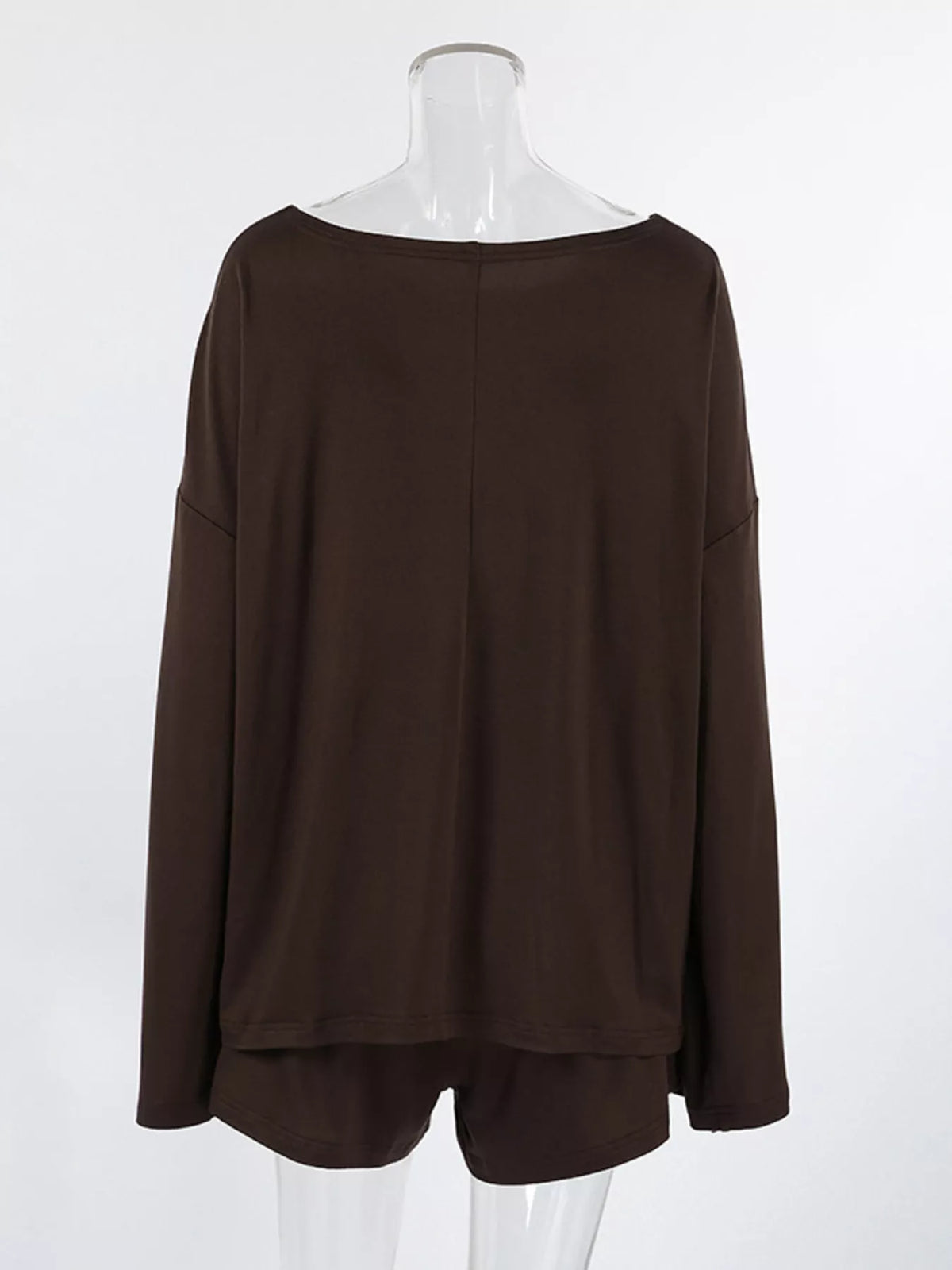 Oversized Long Sleeve Top and Shorts Lounge Set - photo 13