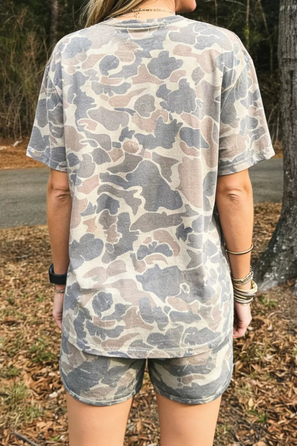 Casual Camo Print T-Shirt & Shorts Set Secondary image