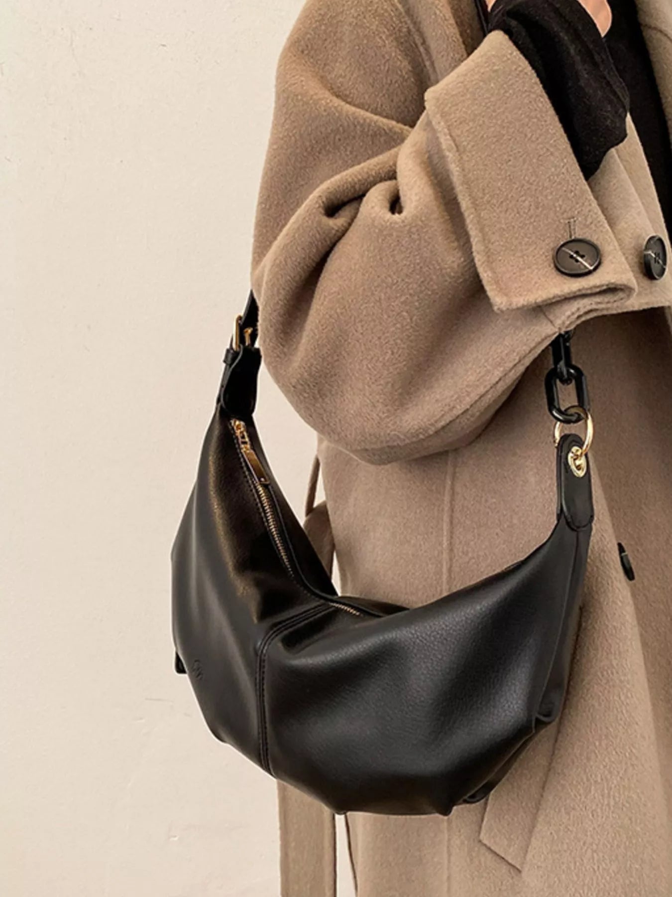 Leather Crescent Crossbody Bag Secondary image