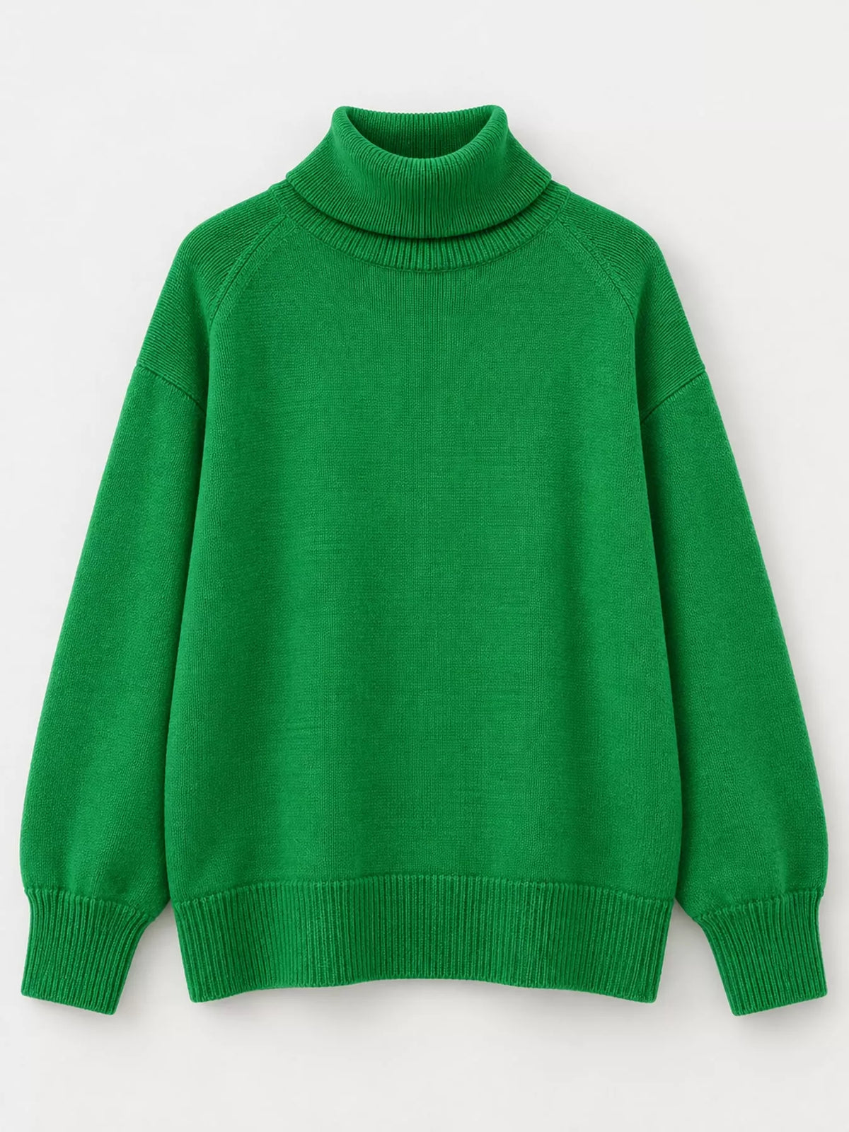 Women's Oversized Ribbed Turtleneck Sweater – Dropped Shoulder Relaxed Fit - photo 18