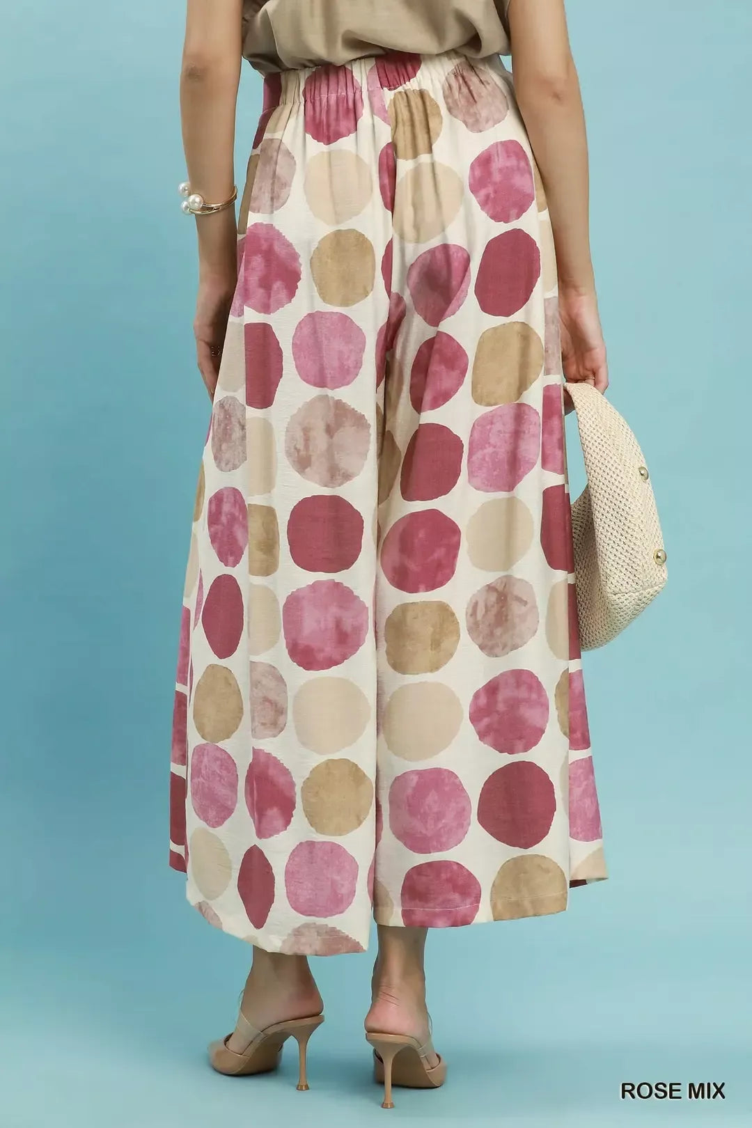 Umgee Dot Print Wide Leg Pants Secondary image