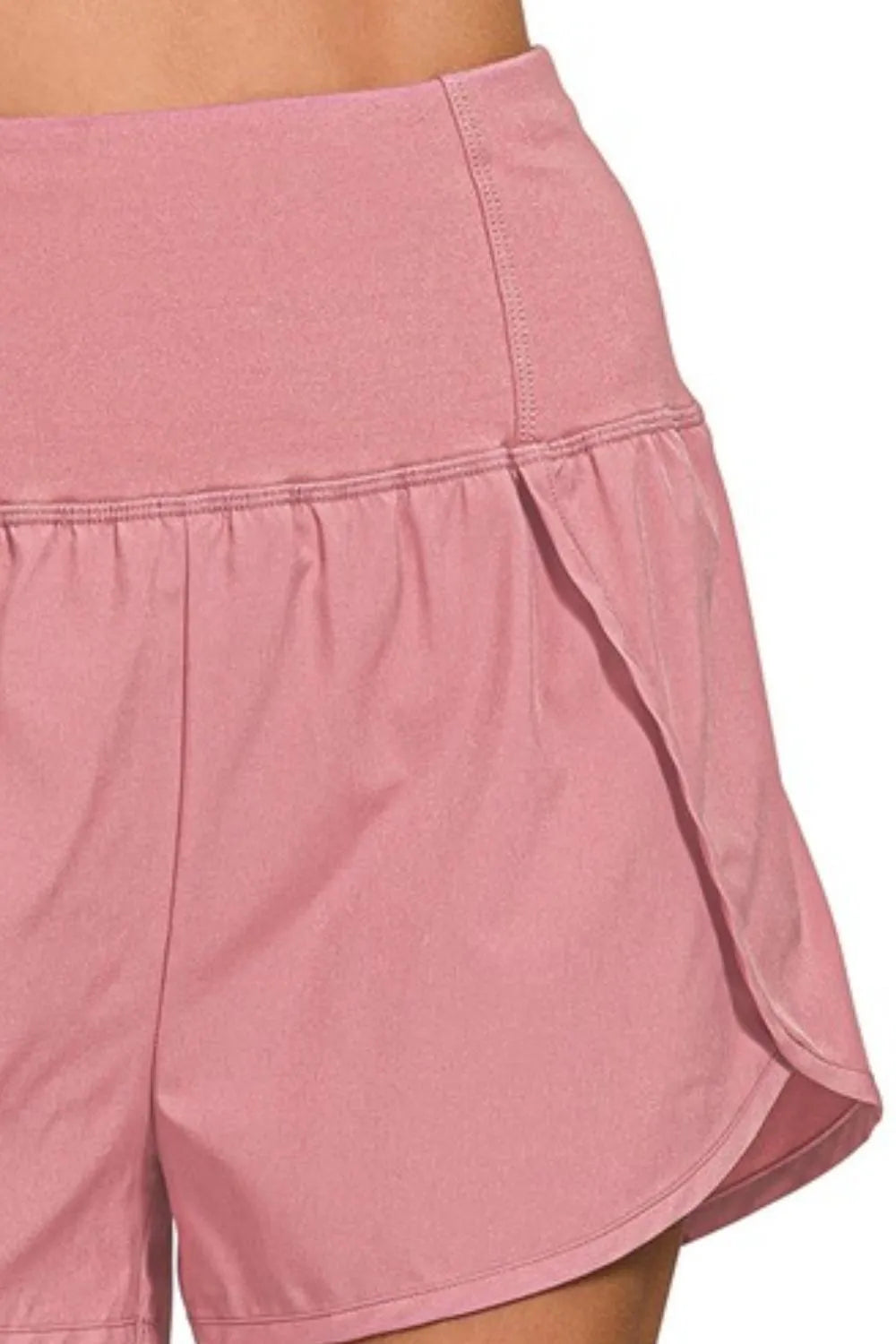 Zenana High Waisted Zippered Back Pocket Running Shorts Secondary image