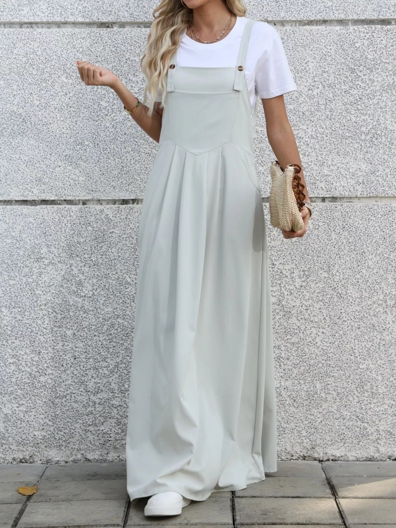 Pleated Detail Overall Dress Secondary image