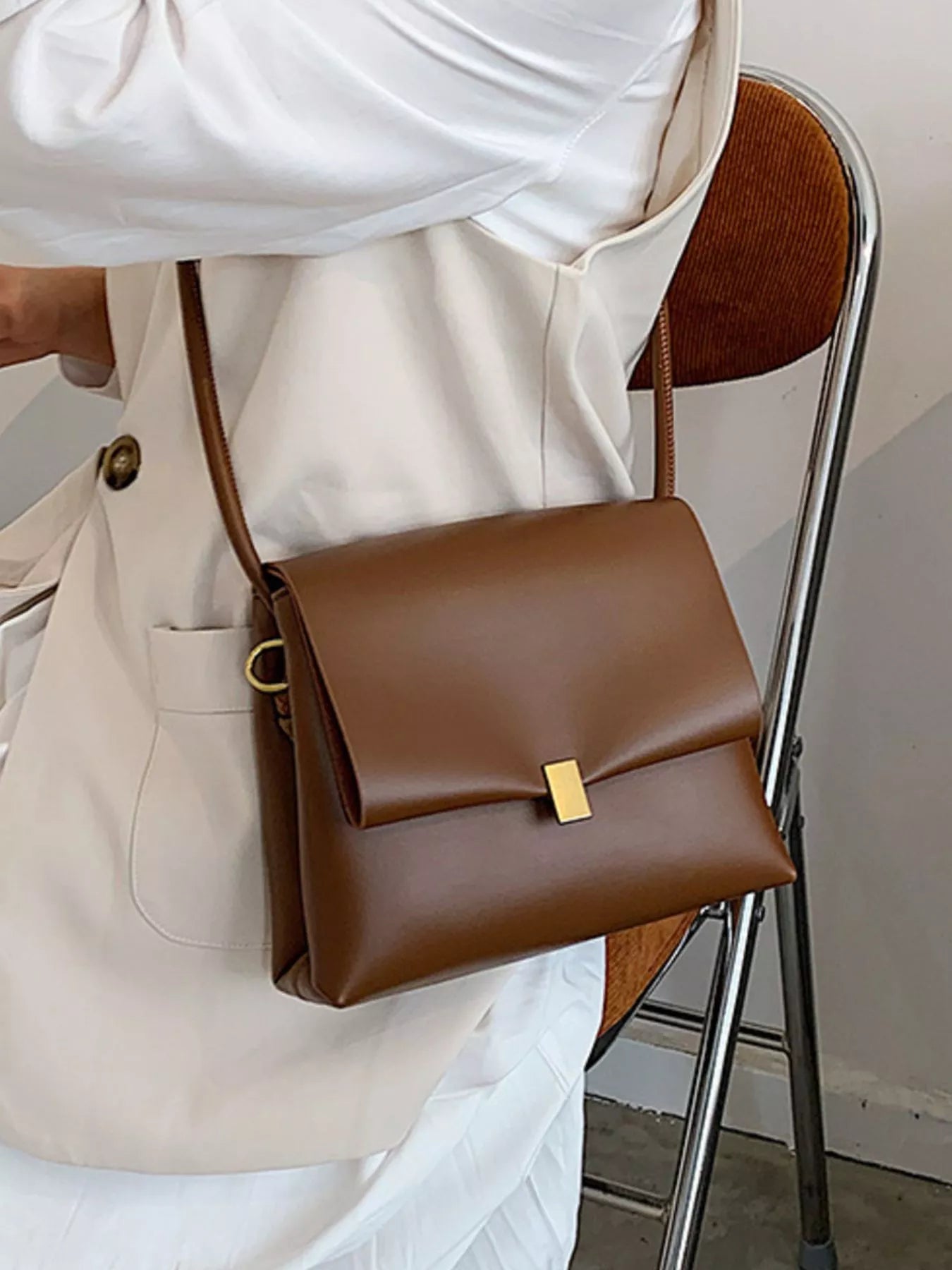 Flap Leather Crossbody Bag Secondary image