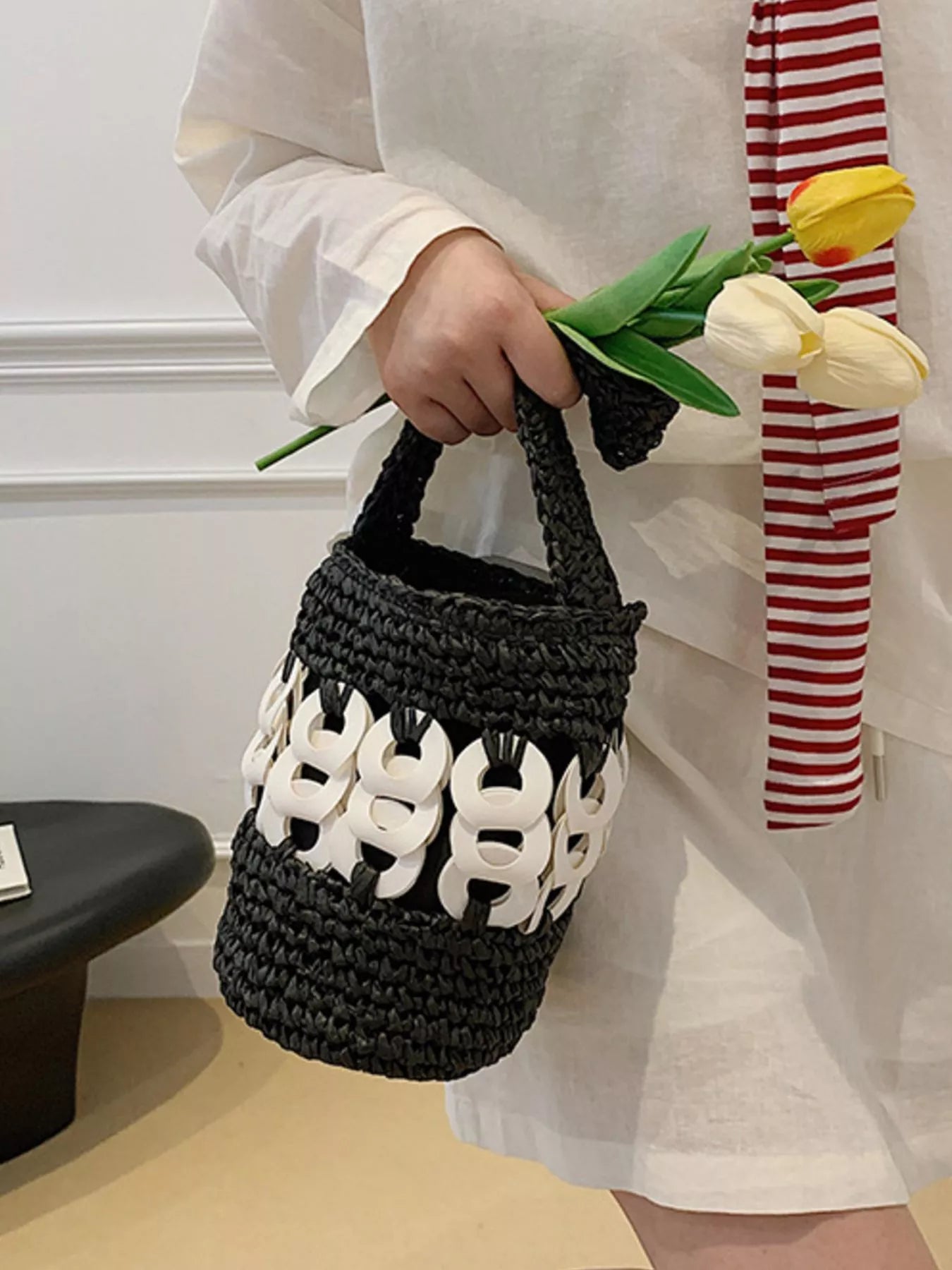 Woven Bucket Handbag Secondary image