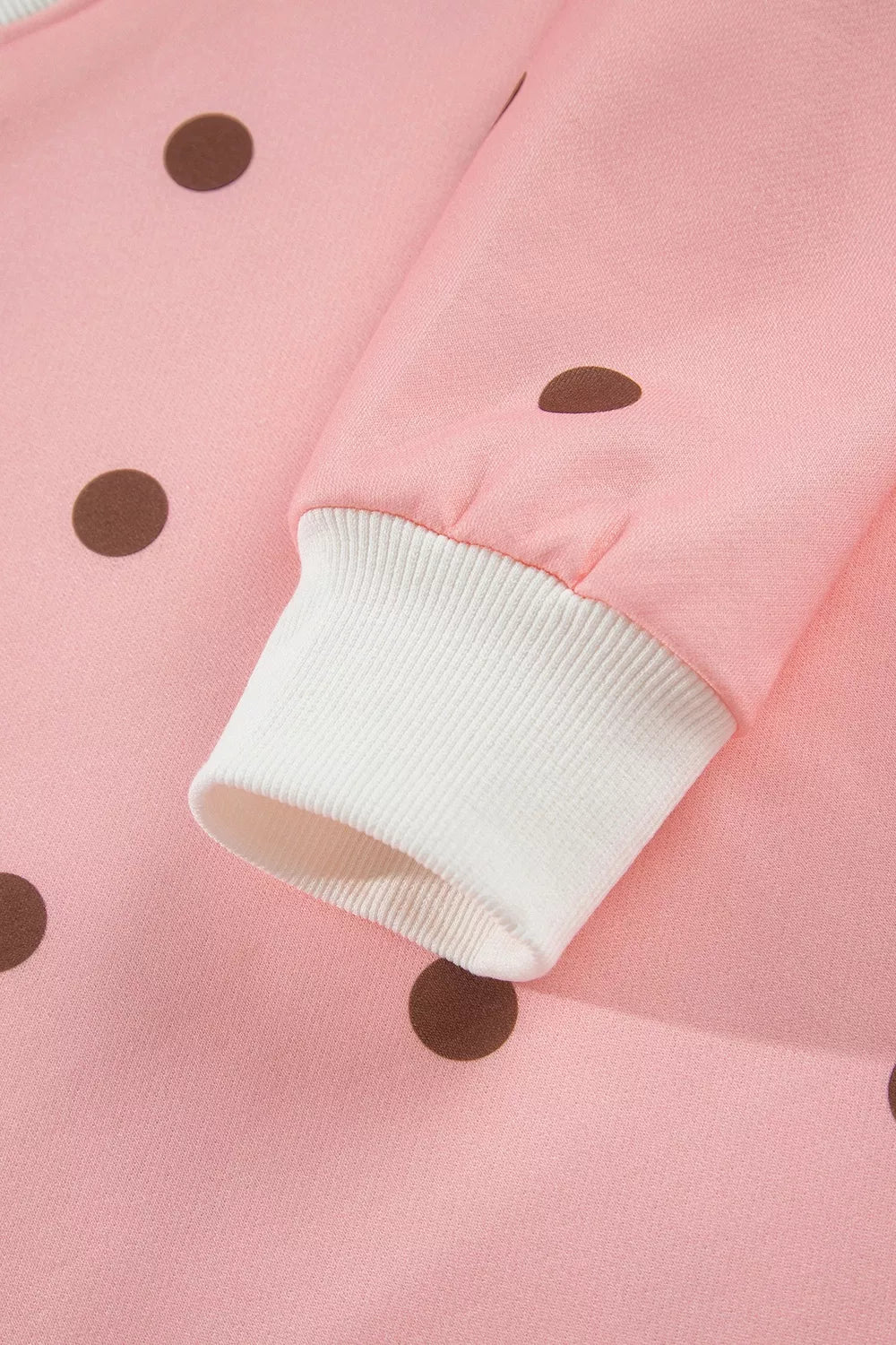 Polka Dot Long Sleeve Sweatshirt and Shorts Lounge Set - photo 12