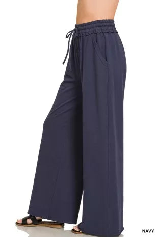 Zenana French Terry Wide Leg Sweatpants Secondary image
