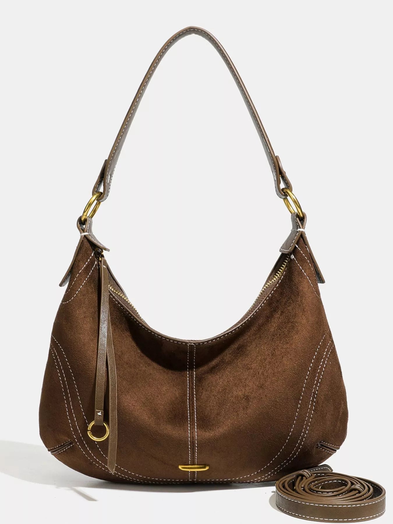 Vintage Suede Hobo Shoulder Bag Secondary image