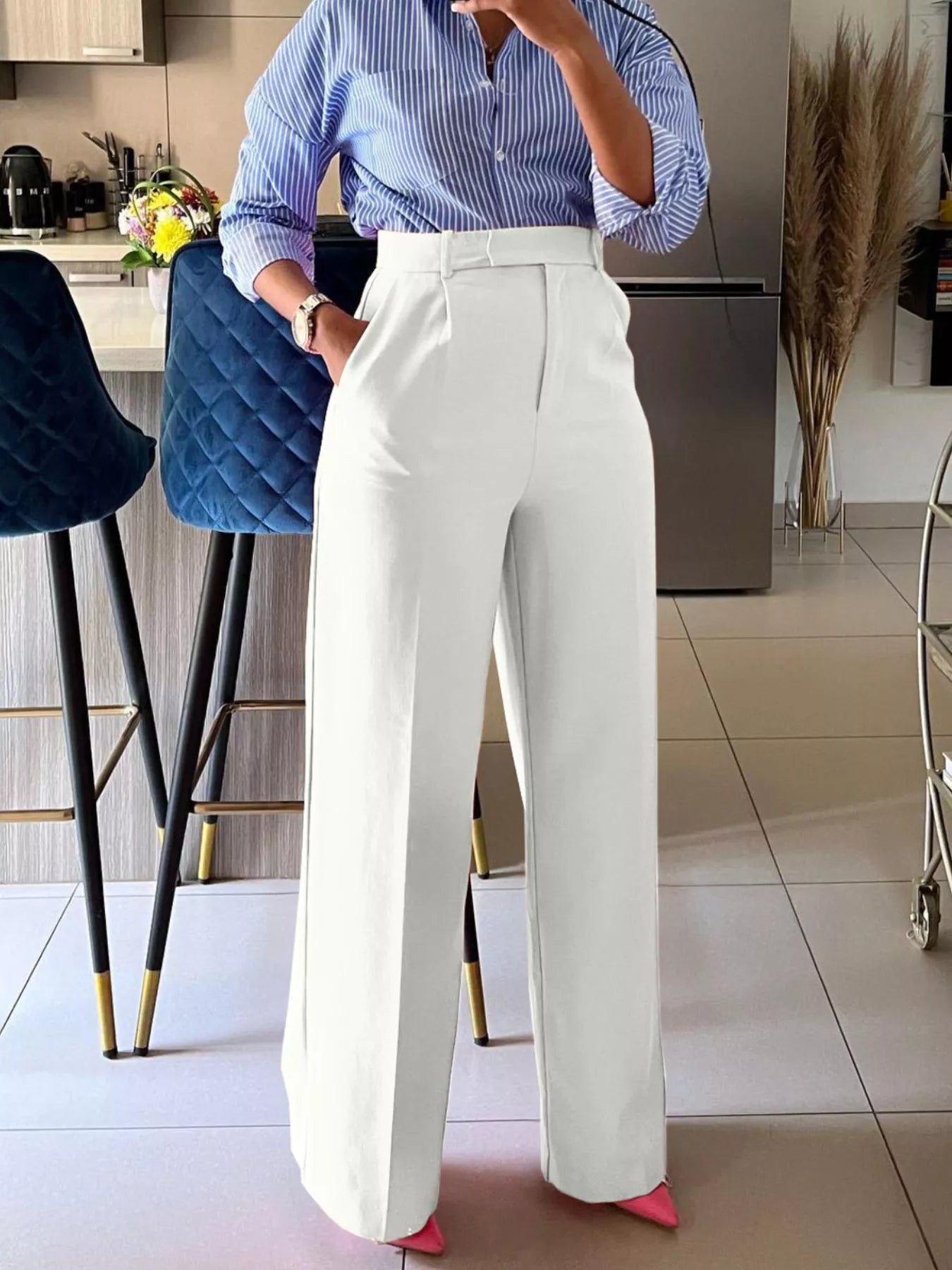 High-Waisted Wide-Leg Pants Secondary image