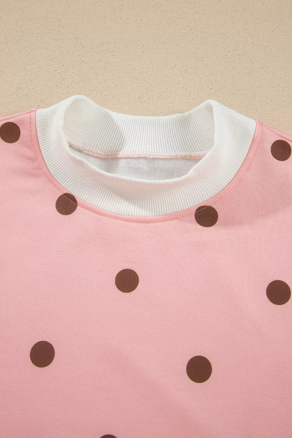 Polka Dot Long Sleeve Sweatshirt and Shorts Lounge Set - photo 5