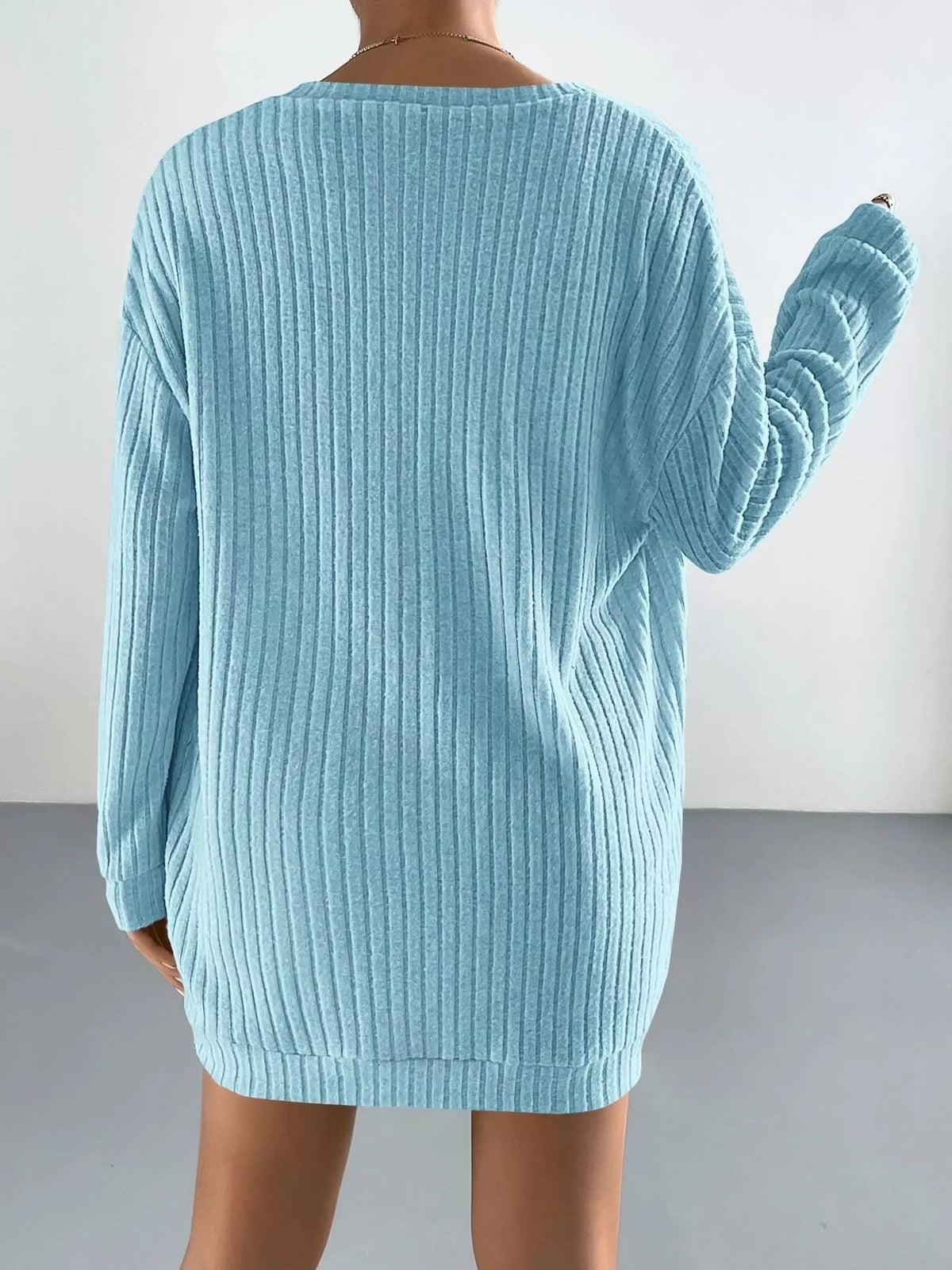 3-Piece Ribbed Knit Cardigan & Tube Top and Shorts Set - photo 12