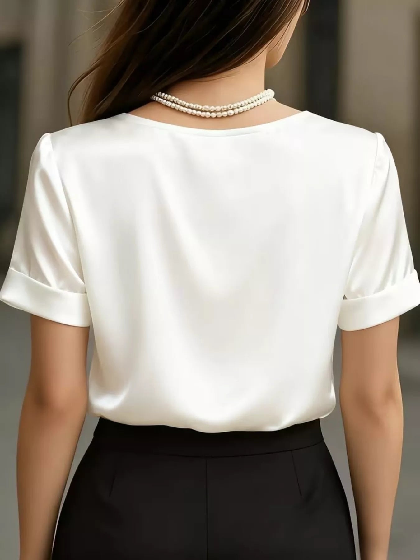 V-Neck Satin Blouse Secondary image