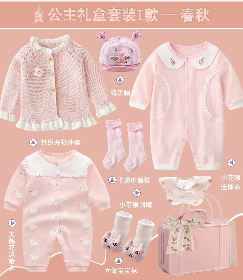 Baby Girls' Princess Gift Box Set Newborn Infant Toddler Clothing