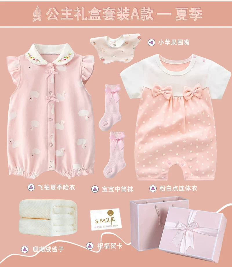 Baby Girls' Princess Gift Box Set Newborn Infant Toddler Clothing