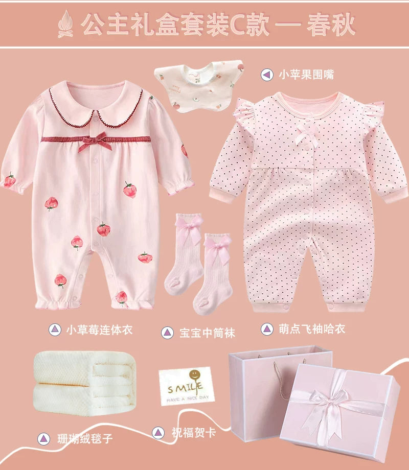 Baby Girls' Princess Gift Box Set Newborn Infant Toddler Clothing
